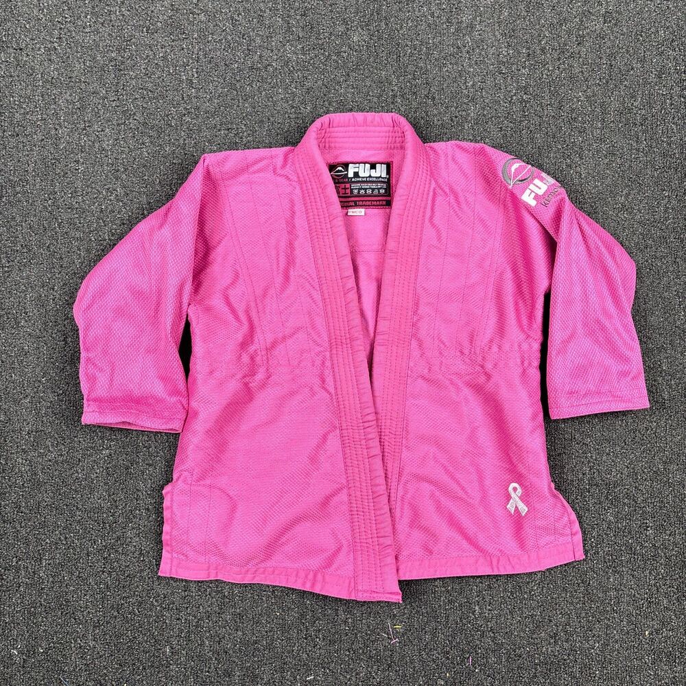 Fuji Pink Martial Arts BJJ Gi Kimono Top Kids WC0 Breast Cancer Awareness Ribbon